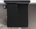 Splittopper hoeslaken katoen percal zwart 160 x 220 cm, hoekhoogte 15 cm, voor boxspring en matras