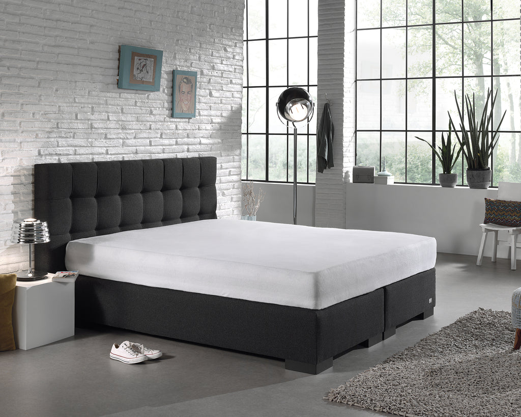 Hoeslaken molton wit 160 x 200/220 cm, katoen-polyestermix, hoekhoogte 30 cm, voor matras
