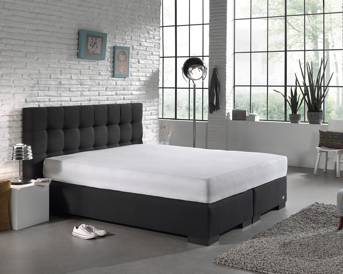 Hoeslaken molton wit 160 x 200/220 cm, katoen-polyestermix, hoekhoogte 30 cm, voor matras