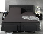 Hoeslaken splittopper katoen percal antraciet 180 x 220 cm, hoekhoogte 15 cm