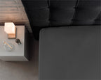 Hoeslaken jersey katoen antraciet 80/100 x 220 cm, hoekhoogte 40 cm voor boxspring en matras