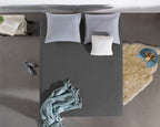 Hoeslaken jersey katoen antraciet 80/100 x 220 cm, hoekhoogte 40 cm voor boxspring en matras
