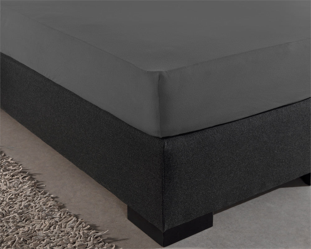 Hoeslaken jersey katoen antraciet 140 x 200/220 cm, hoekhoogte 30 cm, voor boxspring en matras