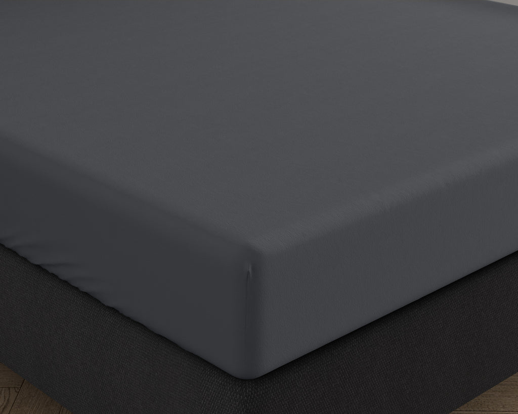 Hoeslaken jersey katoen antraciet 140 x 200/220 cm, hoekhoogte 30 cm, voor boxspring en matras
