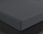 Hoeslaken jersey katoen antraciet 140 x 200/220 cm, hoekhoogte 30 cm, voor boxspring en matras