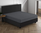 Hoeslaken jersey katoen antraciet 160/180 x 200/220 cm, hoekhoogte 30 cm, geschikt voor boxspring