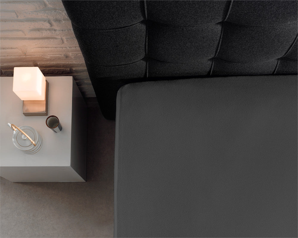 Hoeslaken jersey katoen antraciet 160/180 x 200/220 cm, hoekhoogte 30 cm, geschikt voor boxspring