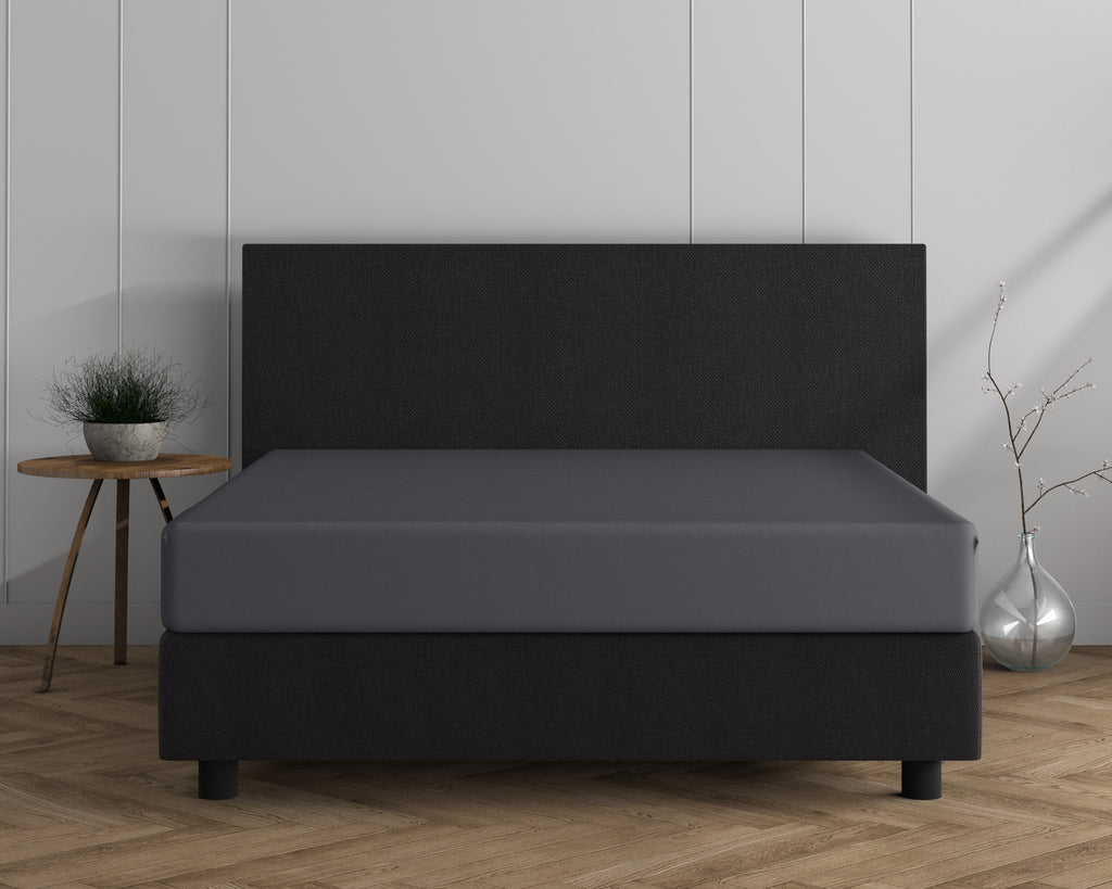 Hoeslaken jersey katoen antraciet 160/180 x 200/220 cm, hoekhoogte 30 cm, geschikt voor boxspring