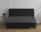 Hoeslaken jersey katoen antraciet 160/180 x 200/220 cm, hoekhoogte 30 cm, geschikt voor boxspring