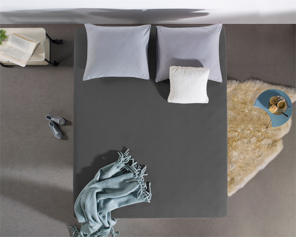 Hoeslaken jersey katoen antraciet 160/180 x 200/220 cm, hoekhoogte 30 cm, geschikt voor boxspring