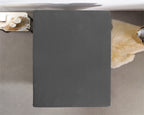 Hoeslaken jersey katoen antraciet 190/200 x 200/220 cm, hoekhoogte 30 cm, voor matras en boxspring