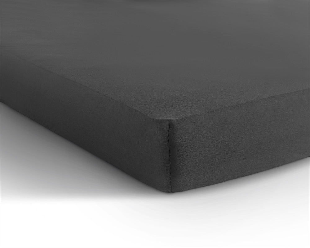 Hoeslaken jersey katoen antraciet 190/200 x 200/220 cm, hoekhoogte 30 cm, voor matras en boxspring