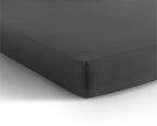 Hoeslaken jersey katoen antraciet 190/200 x 200/220 cm, hoekhoogte 30 cm, voor matras en boxspring