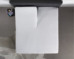 Molton split-topper hoeslaken katoen wit 160 x 200/220 cm, hoekhoogte 15 cm, anti-huisstofmijt