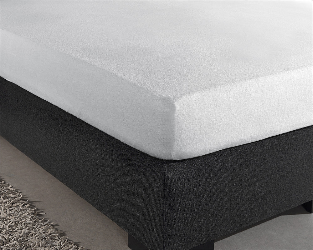 Hoeslaken molton katoen wit 180 x 200/220 cm, hoekhoogte 30 cm, vochtabsorberend
