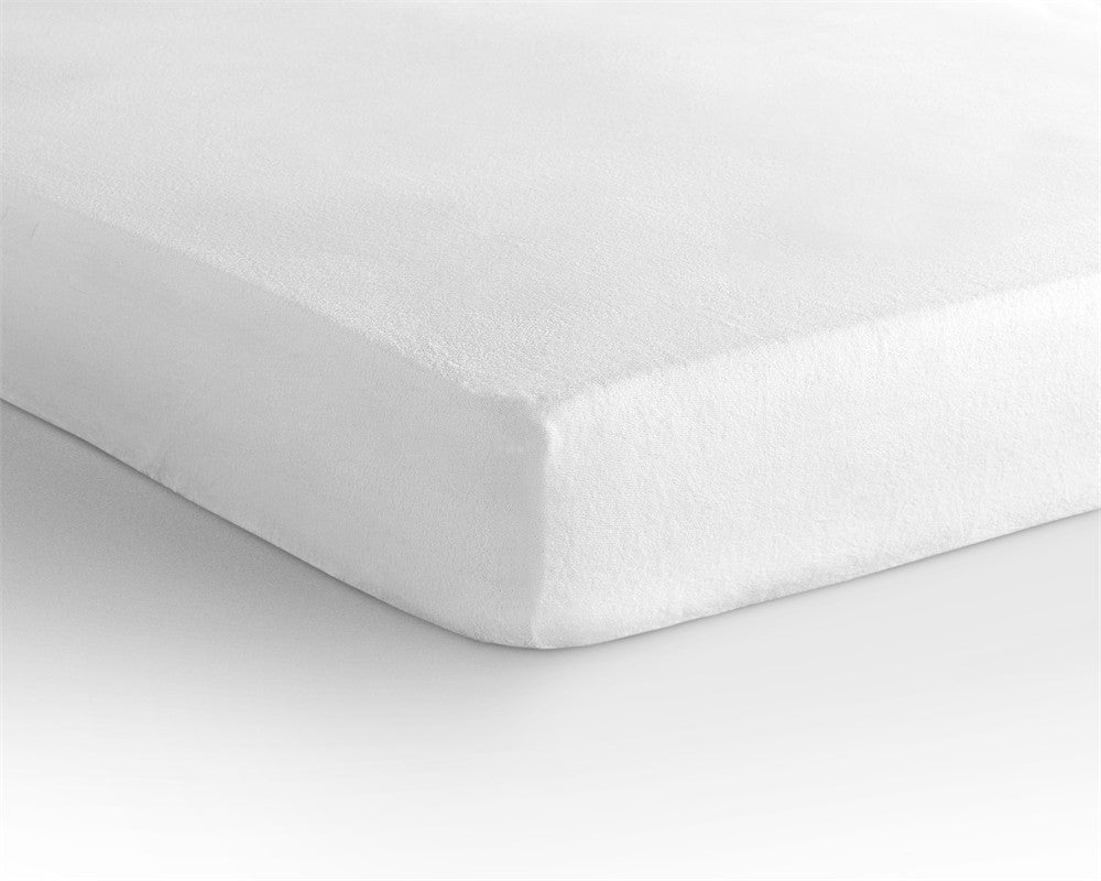 Hoeslaken molton katoen wit 180 x 200/220 cm, hoekhoogte 30 cm, vochtabsorberend