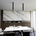 Plafondlamp gepoedercoat staal minimalistisch Tecno 1xl zwart, 1 GU10-fitting voor woonkamer, keuken en gang