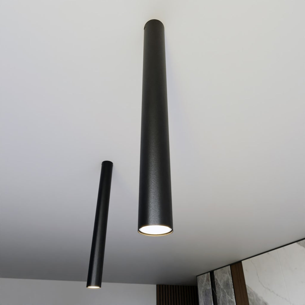 Plafondlamp gepoedercoat staal minimalistisch Tecno 1xl zwart, 1 GU10-fitting voor woonkamer, keuken en gang