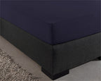 Hoeslaken dubbel jersey katoen marineblauw 140 x 200/220 cm, voor boxspring en matras