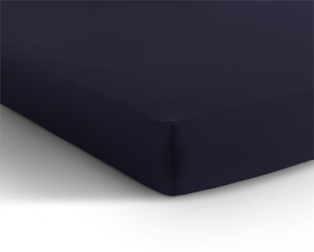 Hoeslaken dubbel jersey katoen marineblauw 140 x 200/220 cm, voor boxspring en matras