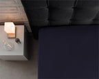 Hoeslaken dubbel jersey katoen marineblauw 140 x 200/220 cm, voor boxspring en matras