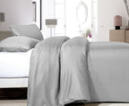 Dekbedovertrek micropercal geëmbosseerd grijs 140 x 220 cm, met 1 hotelkussensloop 60 x 70 cm