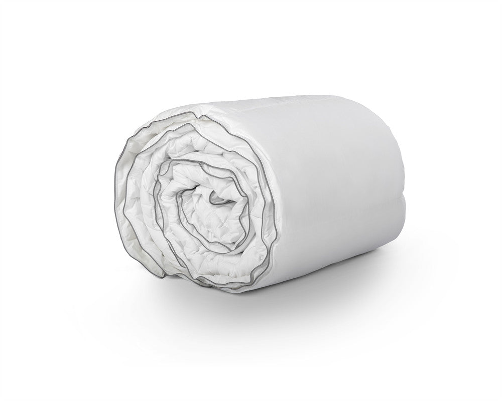 Dekbed eenpersoons percale katoen wit 240 x 200 cm, warmteklasse 2, vulling 400 g/m²