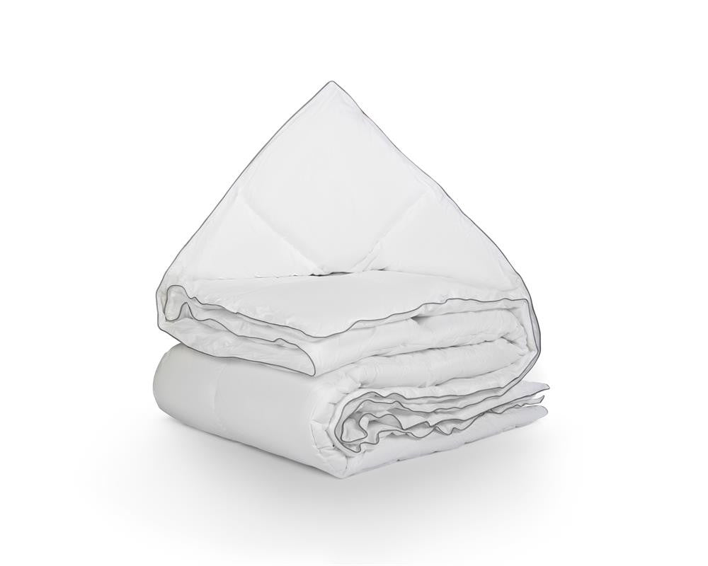 Dekbed percale katoen wit 240 x 220 cm, warmteklasse 2, 400 g/m² vulling, carré gestikt