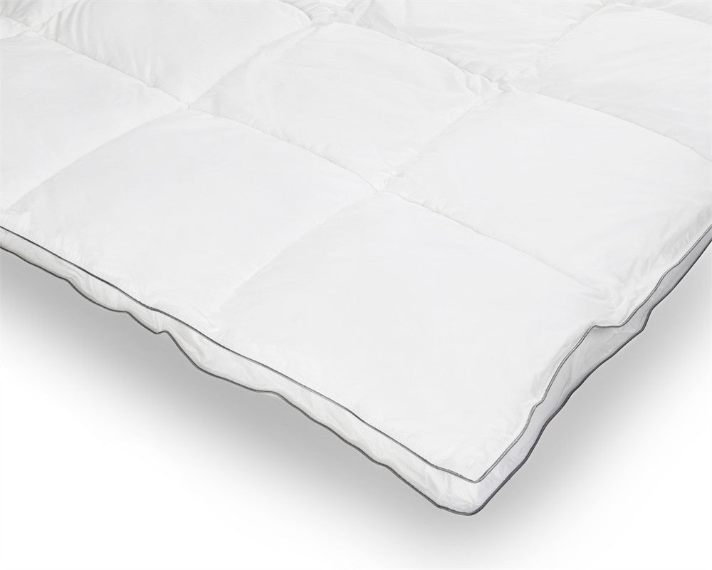 Dekbed percale katoen wit 240 x 220 cm, warmteklasse 2, 400 g/m² vulling, carré gestikt