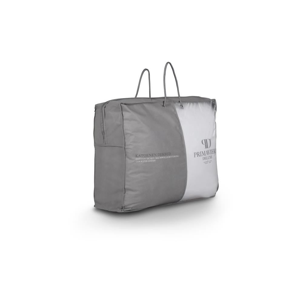 Dekbed percale katoen wit 240 x 220 cm, warmteklasse 2, 400 g/m² vulling, carré gestikt