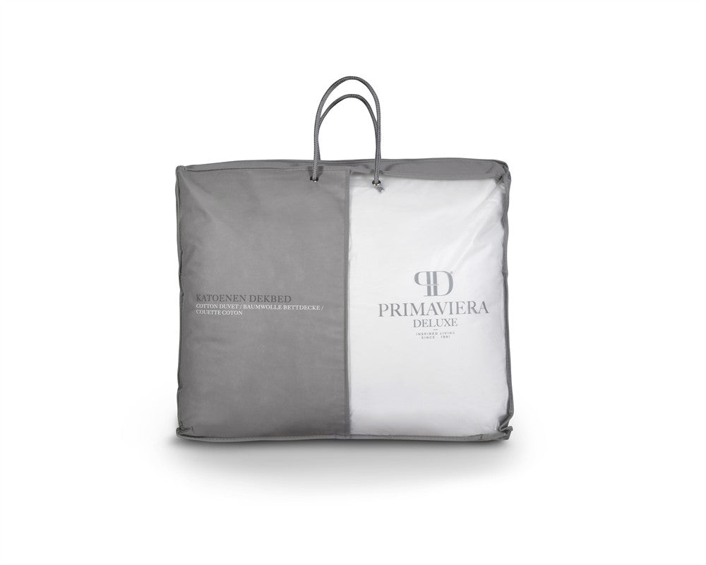 Dekbed 4-seizoenen percale katoen wit 140 x 220 cm, met drukknopen, zomer- en herfstdeel