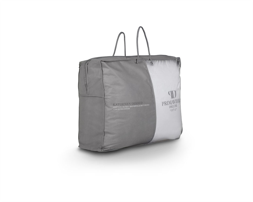 Dekbed 4-seizoenen percale katoen wit 140 x 220 cm, met drukknopen, zomer- en herfstdeel