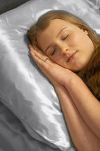 Dekbedovertrek micropercal satijn Beauty Skin Care zilver 140 x 220 cm, met 2 kussenslopen 60 x 70 cm