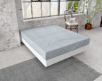 Hoeslaken flanel katoen grijs 180 x 200/210 cm, hoekhoogte 30 cm, voor tweepersoonsbed