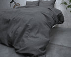 Dekbedovertrek flanel katoenmix antraciet 140 x 220 cm, met 1 kussensloop 60 x 70 cm, slaapkamer