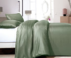 Dekbedovertrek micropercal geëmbosseerd groen 140 x 220 cm, met kussensloop 60 x 70 cm