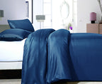 Dekbedovertrek micropercal geëmbosseerd marineblauw 140 x 220 cm, met 1 kussensloop 60 x 70 cm