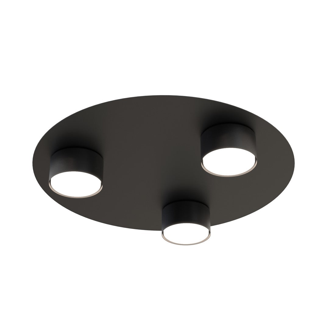 Plafondlamp gepoedercoat staal, modern Bolx, zwart Ø 30 cm met 3 GX53-fittingen