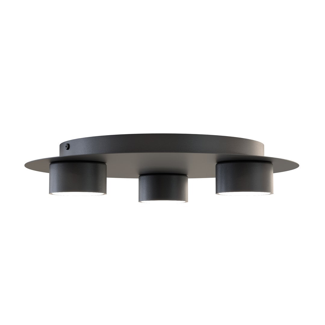 Plafondlamp gepoedercoat staal, modern Bolx, zwart Ø 30 cm met 3 GX53-fittingen