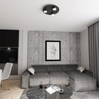 Plafondlamp gepoedercoat staal, modern Bolx, zwart Ø 30 cm met 3 GX53-fittingen