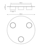 Plafondlamp gepoedercoat staal Scandinavisch Pixo 3 zwart, met 3 fittingen, voor woonkamer, slaapkamer en kantoor
