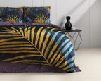 Dekbedovertrek katoensatijn Wild Marina marineblauw 140 x 220 cm, met 1 kussensloop 60 x 70 cm