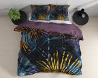 Dekbedovertrek katoensatijn Wild Marina marineblauw 140 x 220 cm, met 1 kussensloop 60 x 70 cm