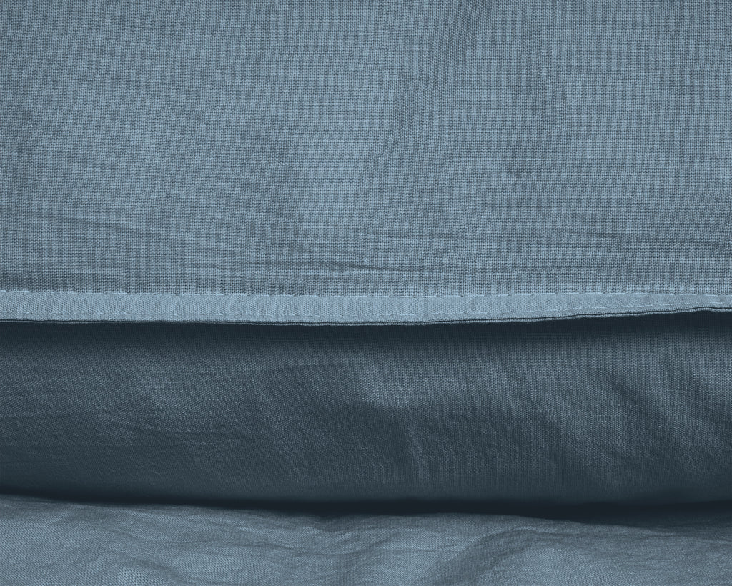 Dekbedovertrek katoen stonewashed blauw 140 x 220 cm, met 1 kussensloop 60 x 70 cm