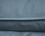 Dekbedovertrek katoen stonewashed blauw 140 x 220 cm, met 1 kussensloop 60 x 70 cm