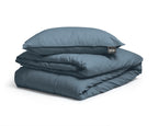 Dekbedovertrek katoen stonewashed blauw 140 x 220 cm, met 1 kussensloop 60 x 70 cm