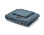 Dekbedovertrek katoen stonewashed blauw 140 x 220 cm, met 1 kussensloop 60 x 70 cm