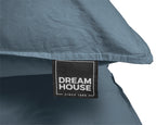 Dekbedovertrek katoen stonewashed blauw 200 x 220 cm, met kussenslopen 60 x 70 cm voor de slaapkamer