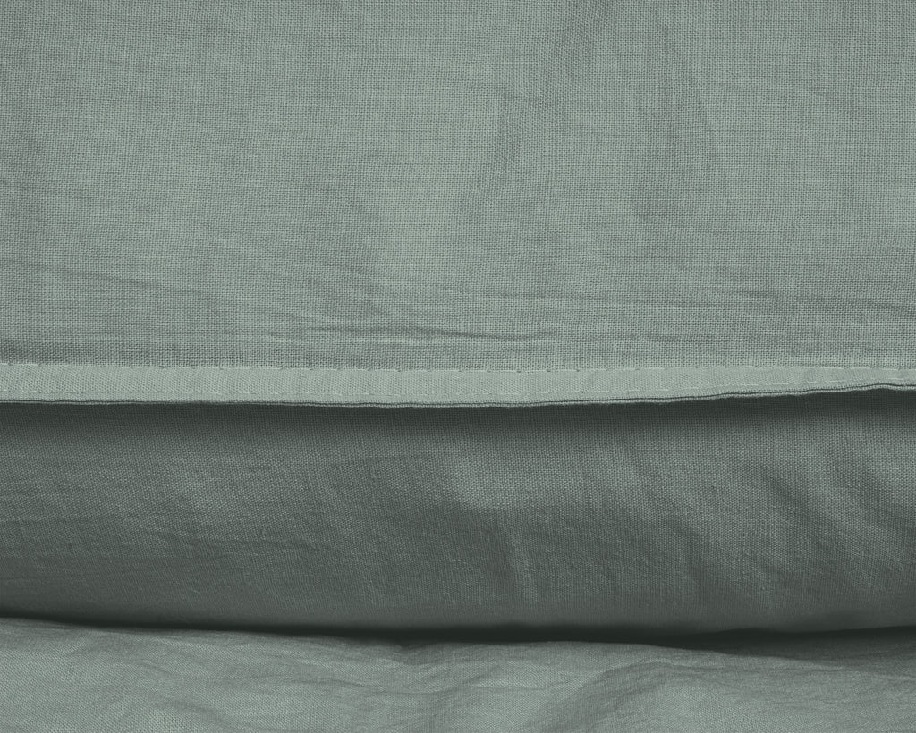 Dekbedovertrek katoen stonewashed groen 140 x 220 cm, met kussenslopen 60 x 70 cm