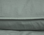 Dekbedovertrek katoen stonewashed groen 140 x 220 cm, met kussenslopen 60 x 70 cm